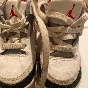 Nike Air Jordan 3 Retro Sneakers Fire‎ Red White High Top Baby Little Kid 7C